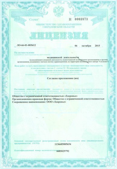 Лицензия на осуществление медицинской деятельности